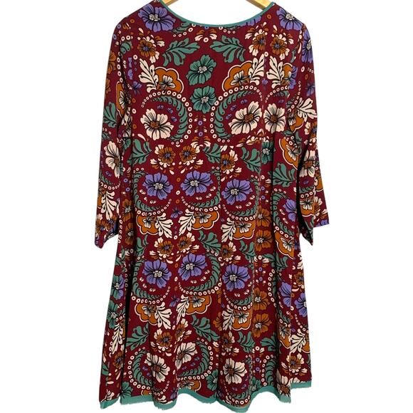 Entro Dress Sz Small Peasant Shift Colorful Paisley Chiffon Date Night Festival - Picture 2 of 5